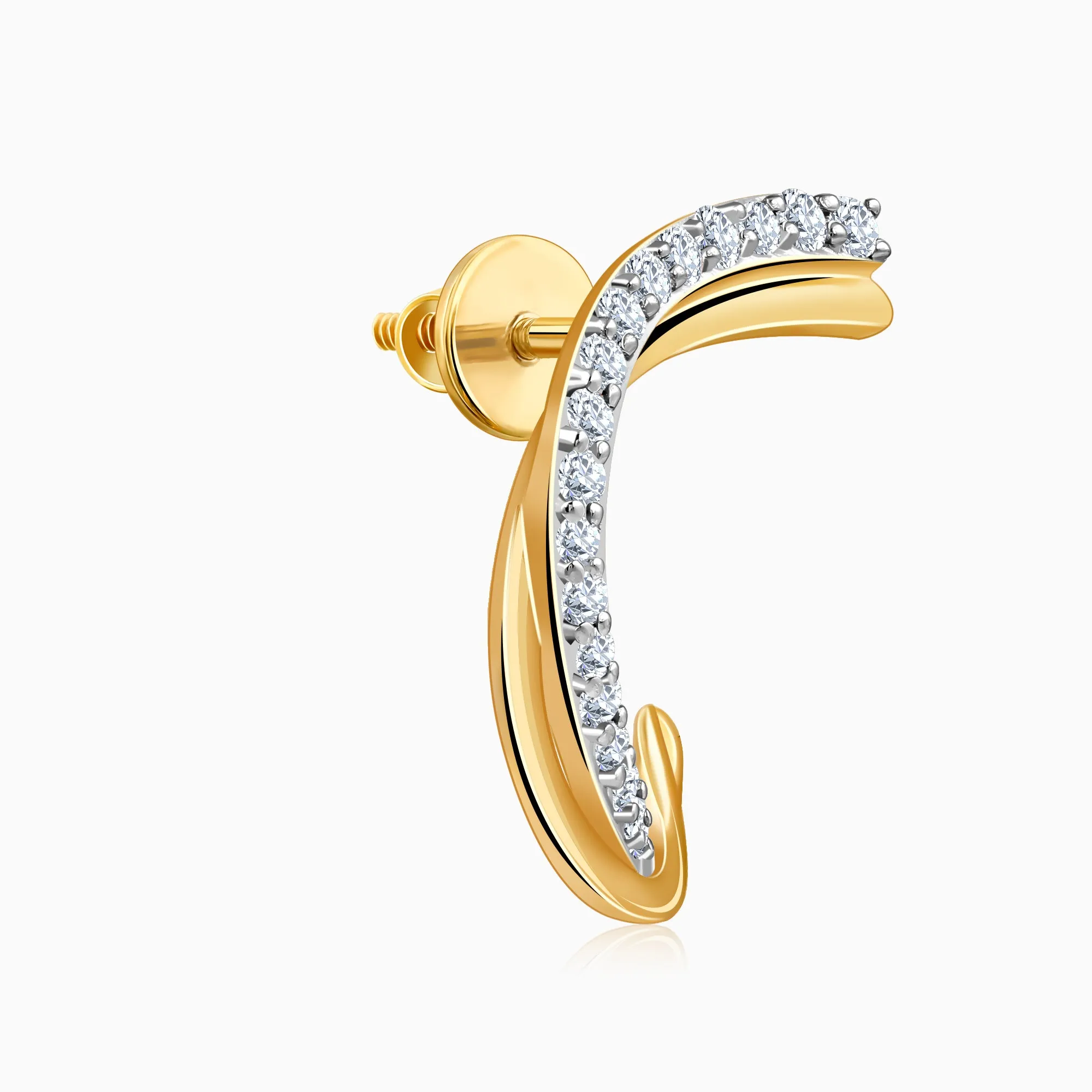 Gold Diana J-hoop Diamond Earrings