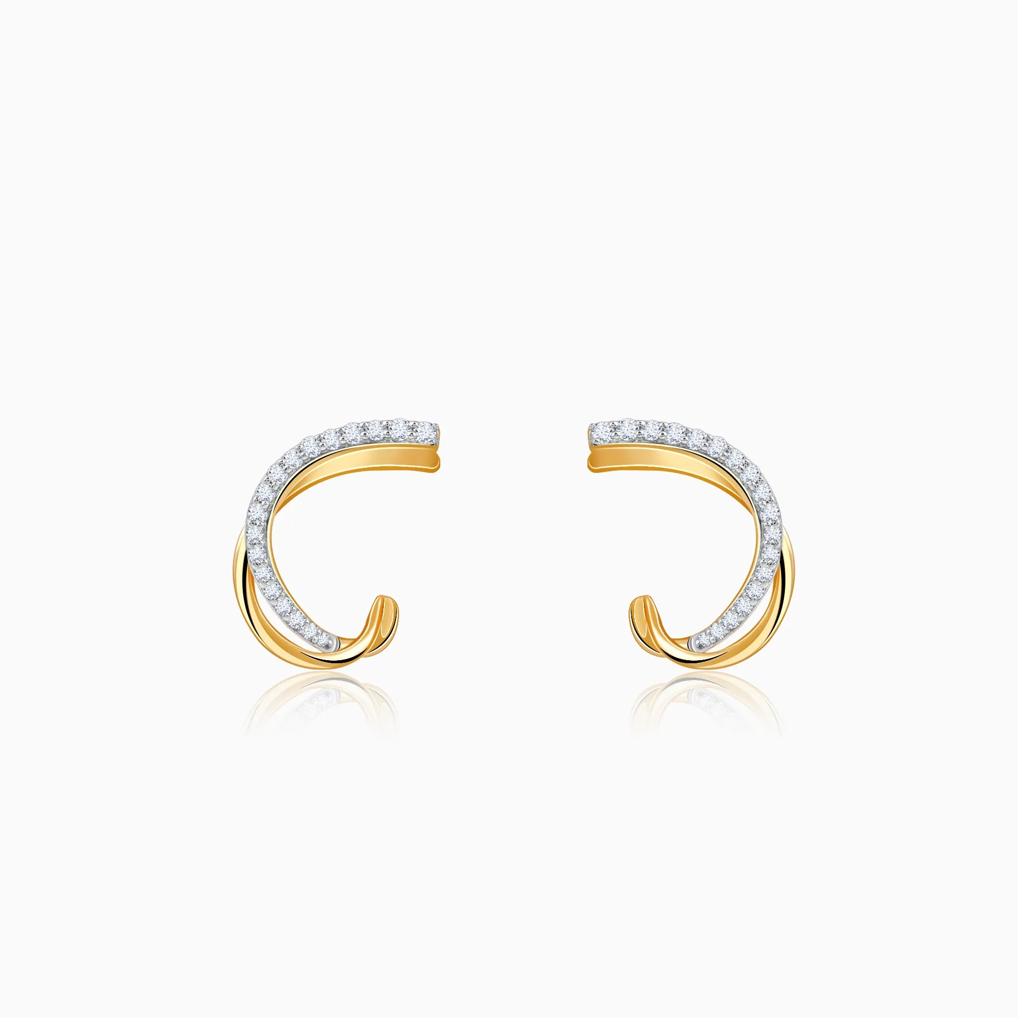 Gold Diana J-hoop Diamond Earrings