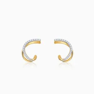 Gold Diana J-hoop Diamond Earrings