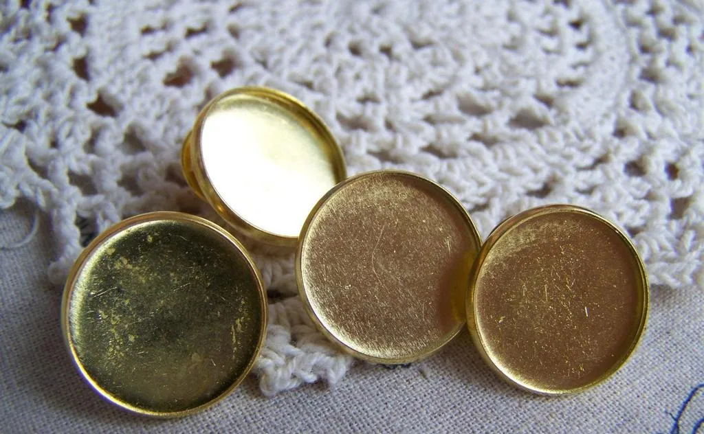 Gold Tie Tack Clutch Lapel Pin Brooch 20mm Bezel Set of 10 A5157