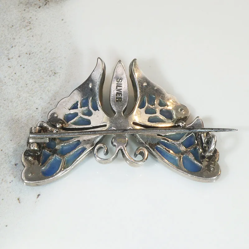 Gossamer Plique-??-jour Enamel Butterfly Brooch