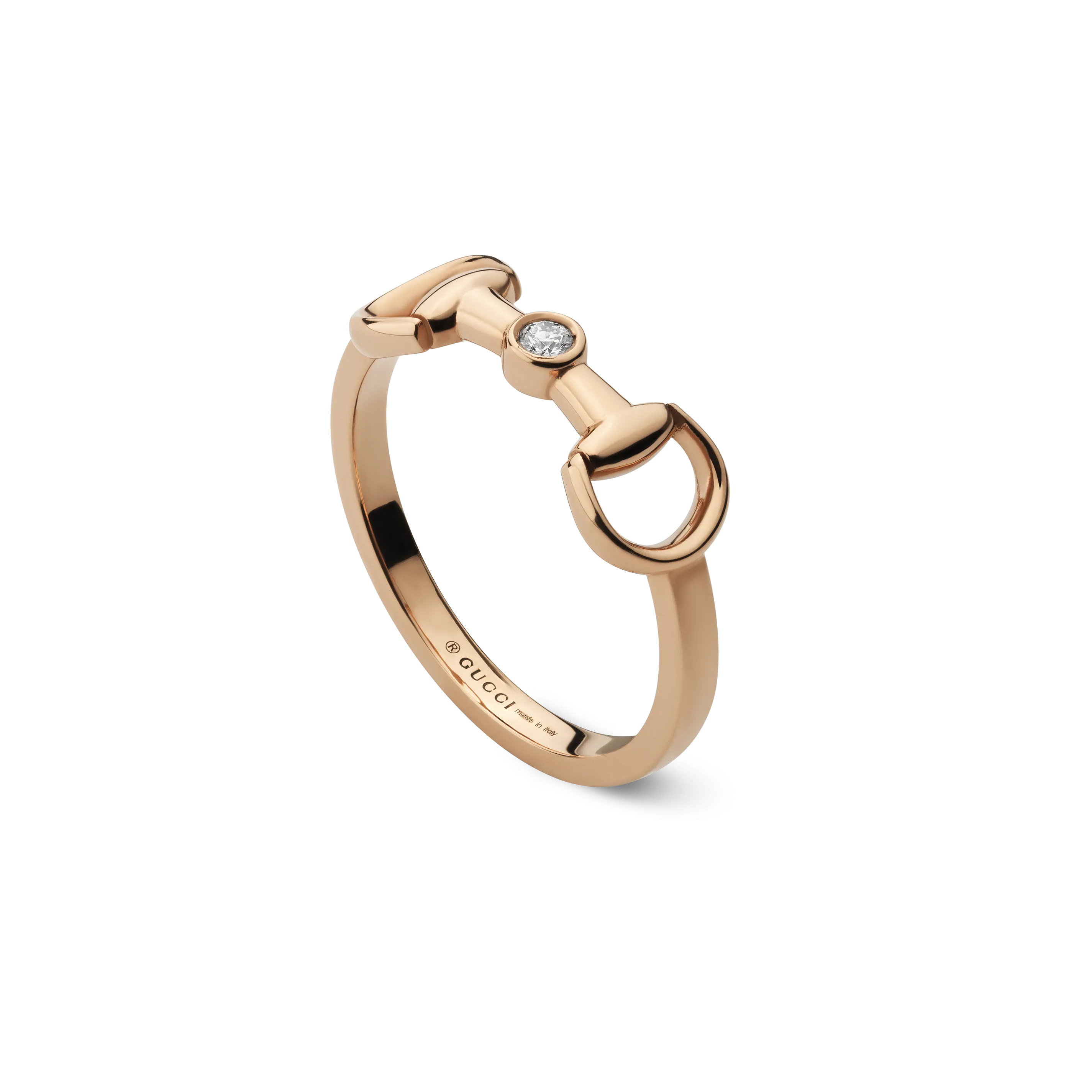 Gucci Horsebit 18ct Rose Gold 0.03ct Diamond Ring