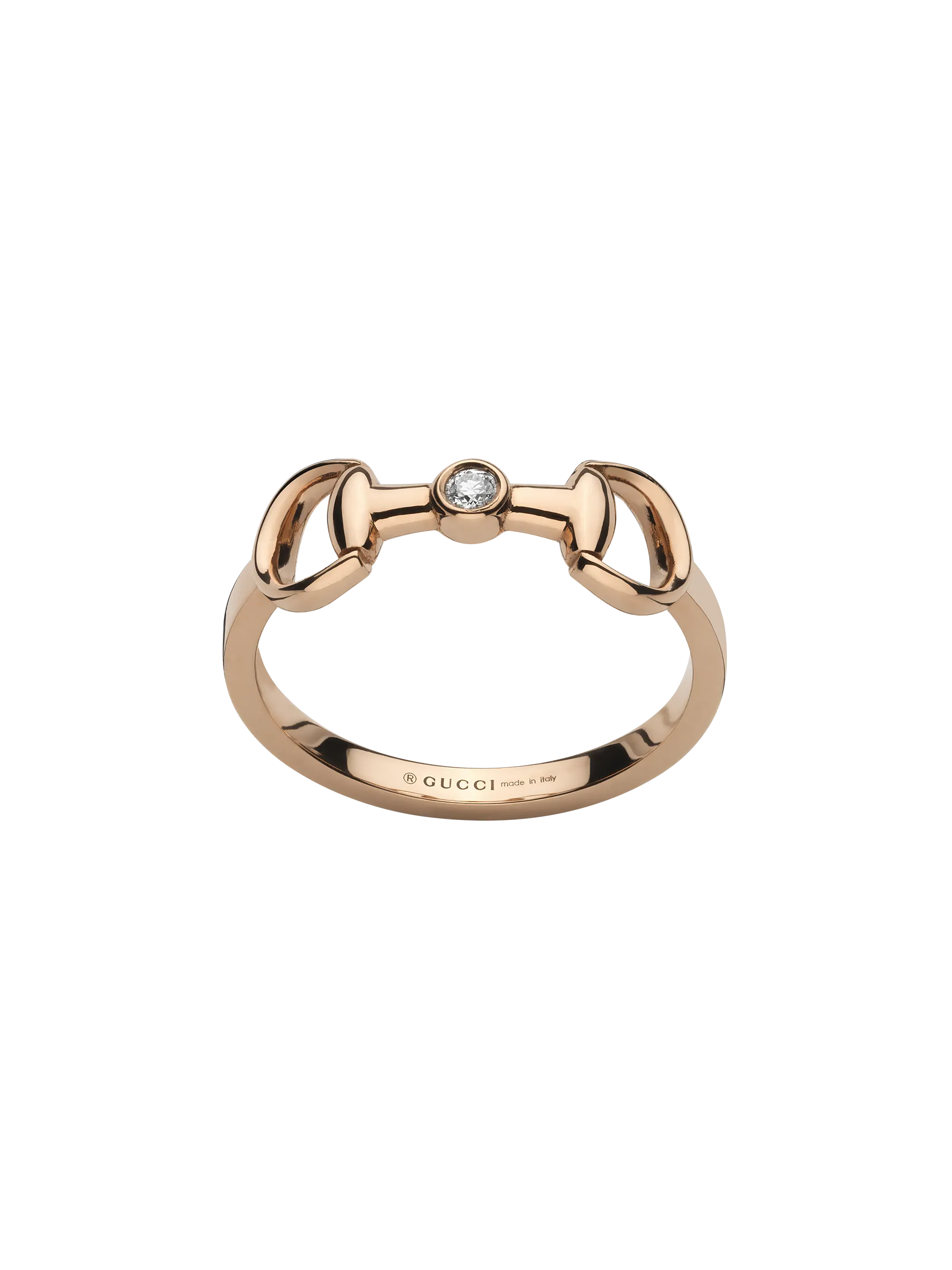 Gucci Horsebit 18ct Rose Gold 0.03ct Diamond Ring