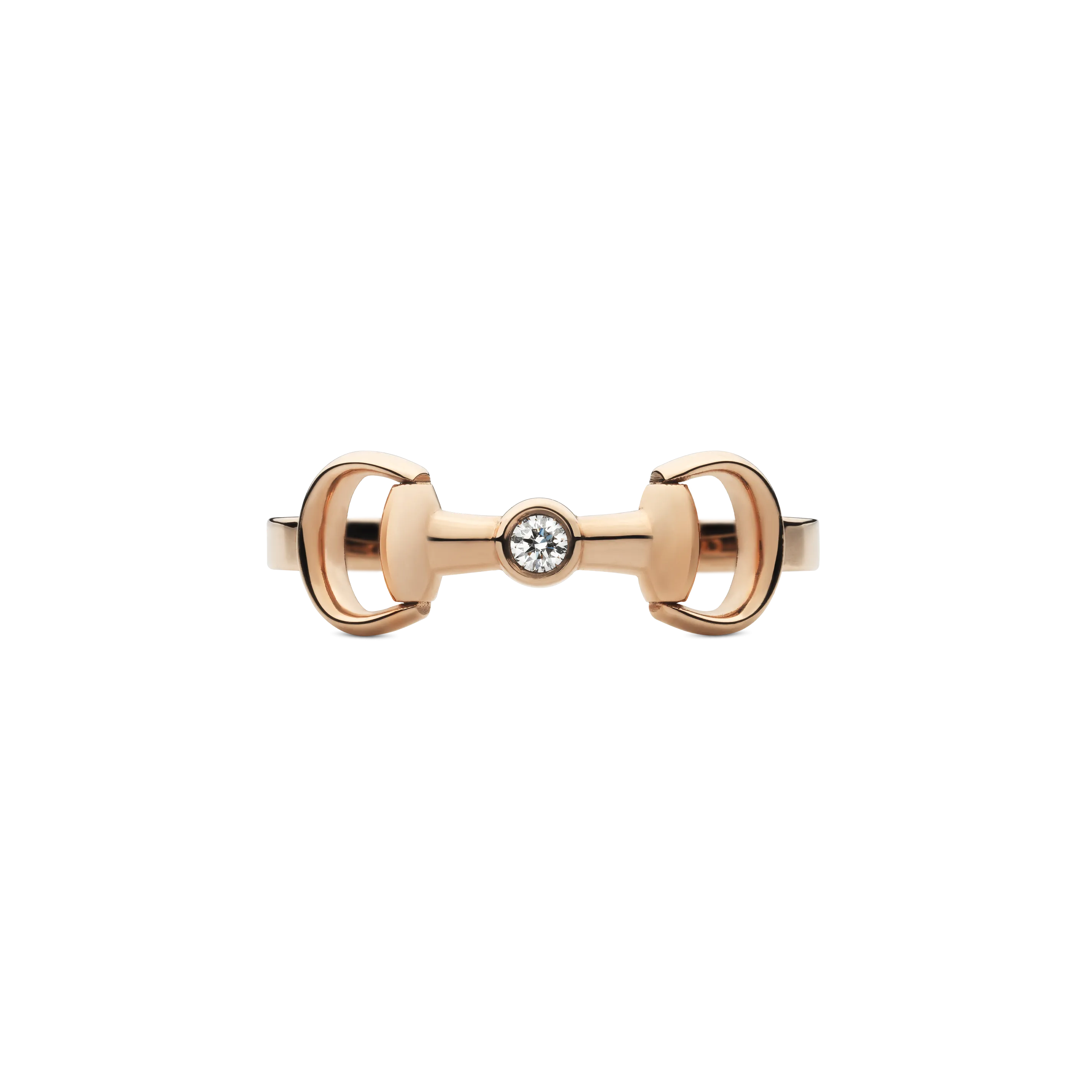 Gucci Horsebit 18ct Rose Gold 0.03ct Diamond Ring