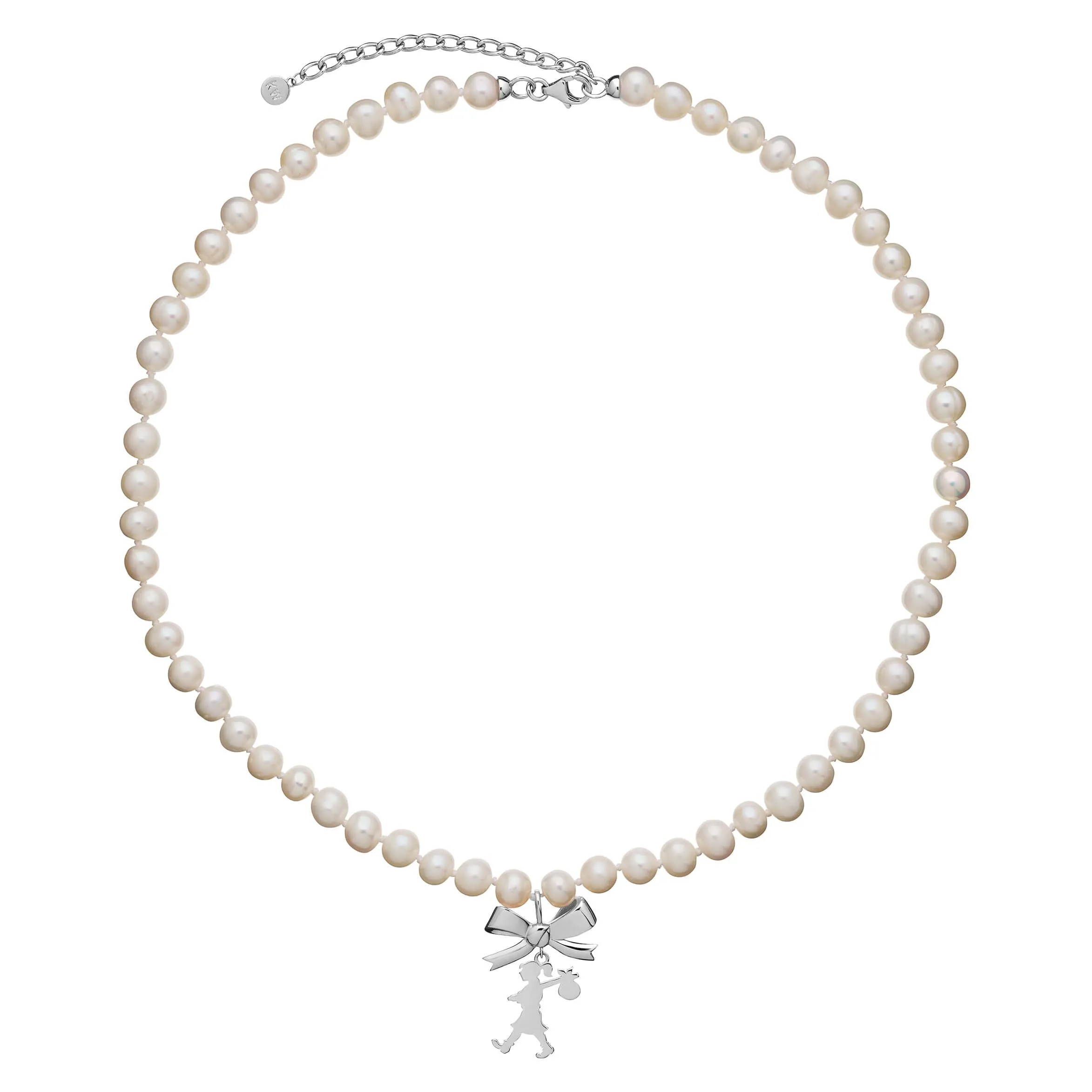 Karen Walker Pearls with Bow & Runaway Girl Necklace - Sterling Silver