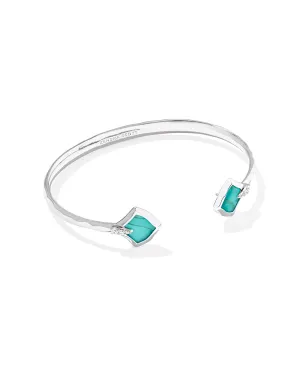 Kendra Scott Joelle Silver Bright Aqua Cuff Bracelet