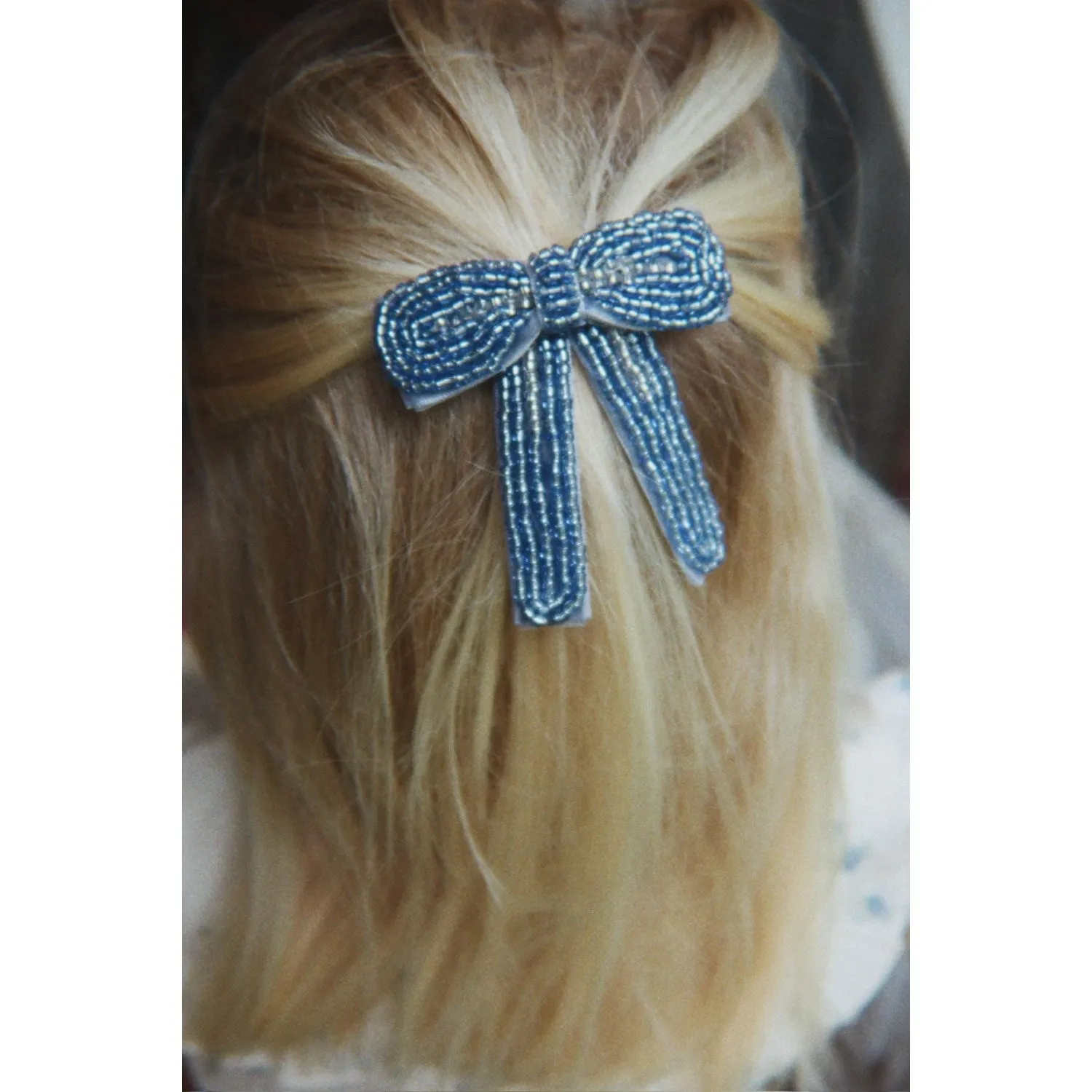 Konges Sl?jd Ashley Blue Celebration Pearl Bow Hair Clip