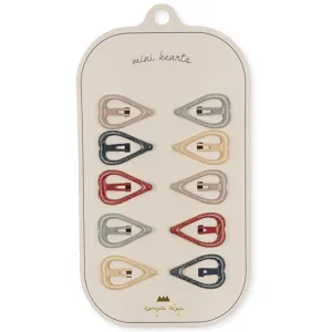Konges Sljd Flame Scarlet 10-Pack Hair Clip Heart