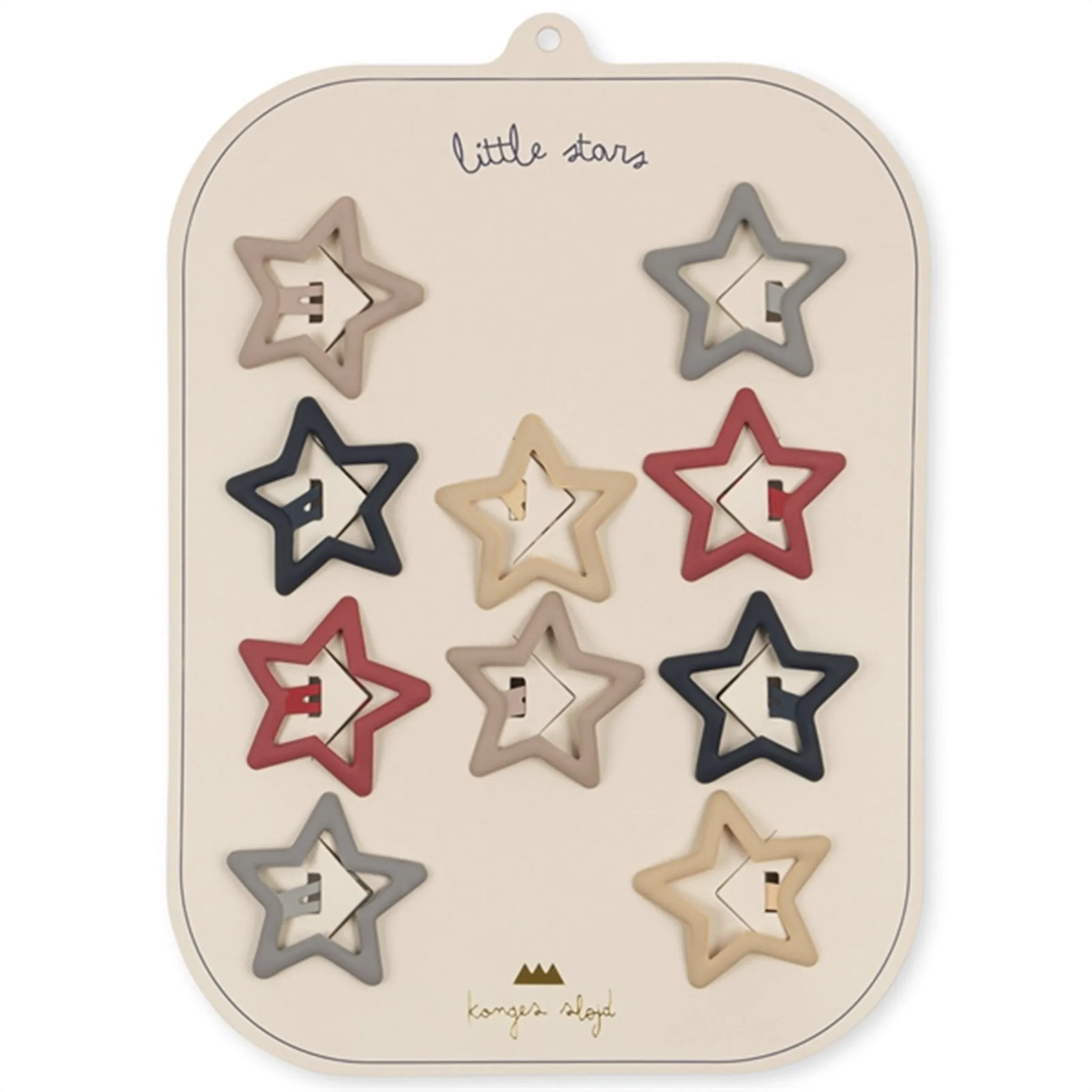 Konges Sljd Flame Scarlet 10-Pack Hair Clip Star