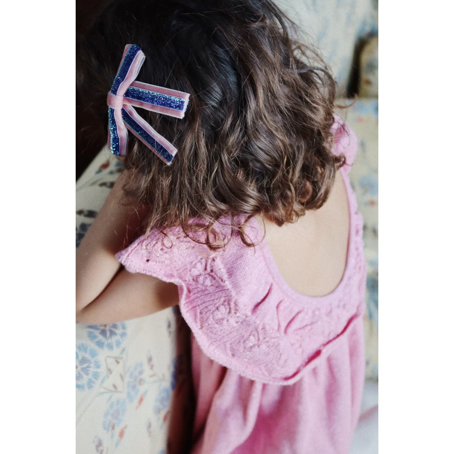 Konges Sl?jd Mellow Rose 2 Pack Long Velvet Bow Hair Clips