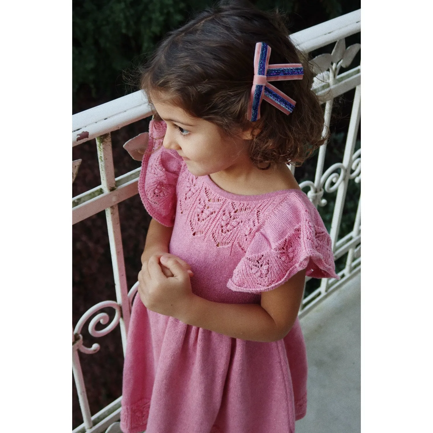 Konges Sl?jd Mellow Rose 2 Pack Long Velvet Bow Hair Clips