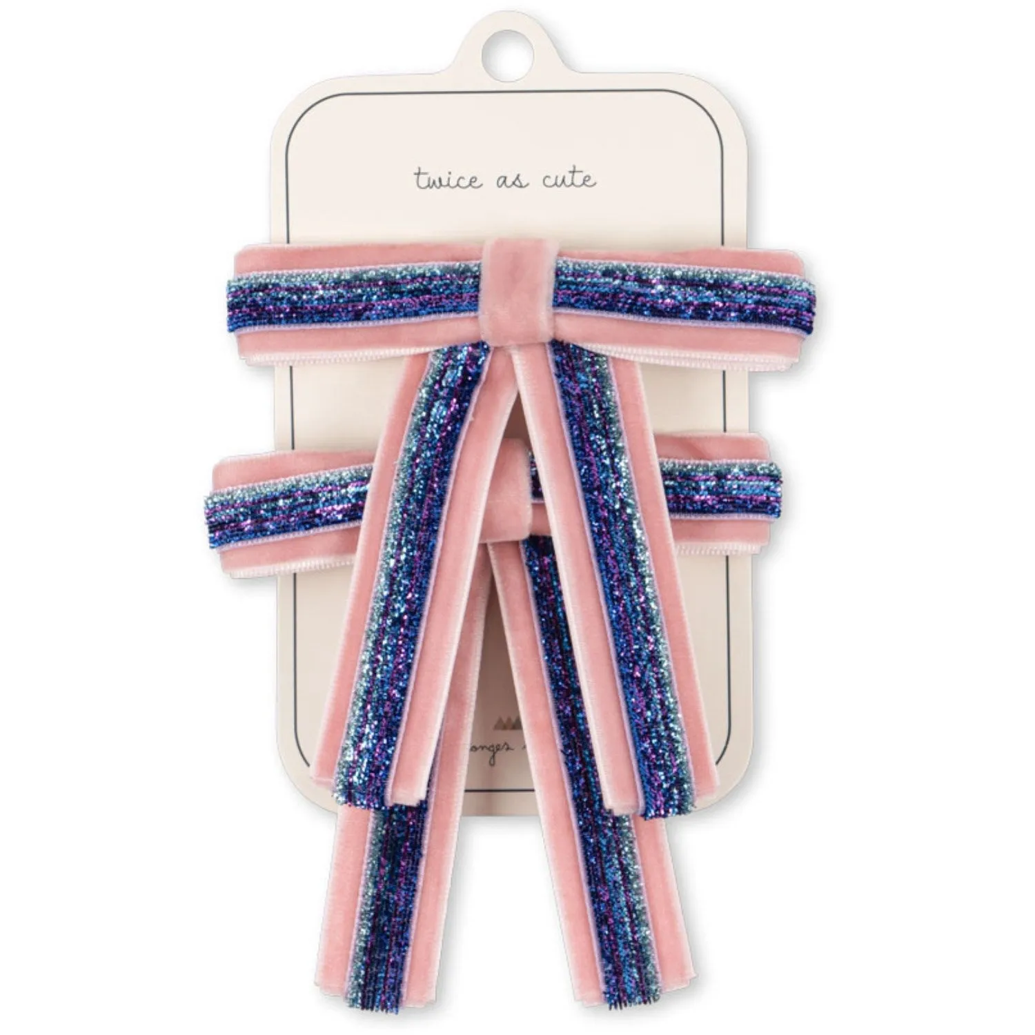 Konges Sl?jd Mellow Rose 2 Pack Long Velvet Bow Hair Clips