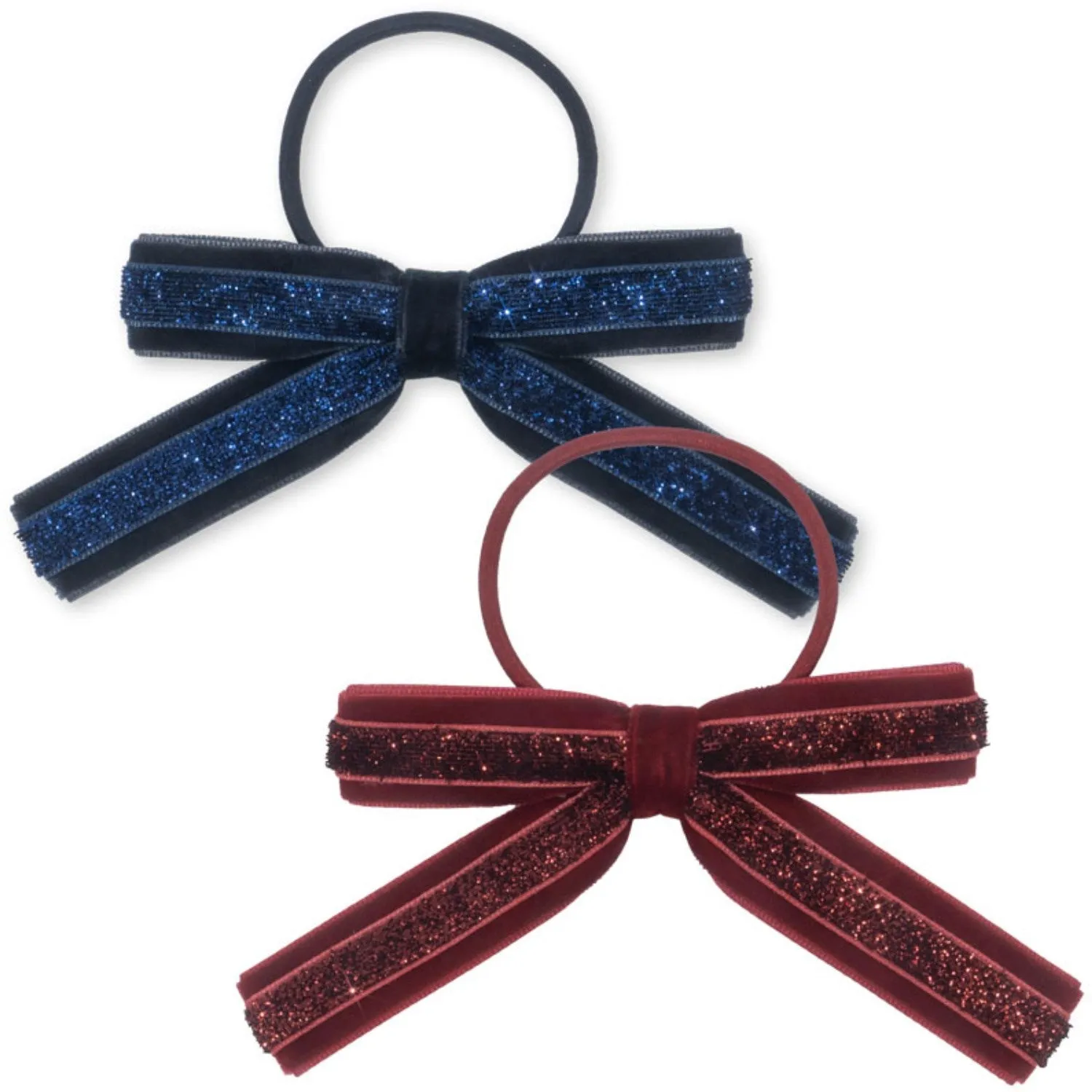 Konges Sl?jd Red/Navy 2 Pack Velvet Bow Elastic