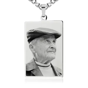 Large Rectangle Necklace - Photo Engraving