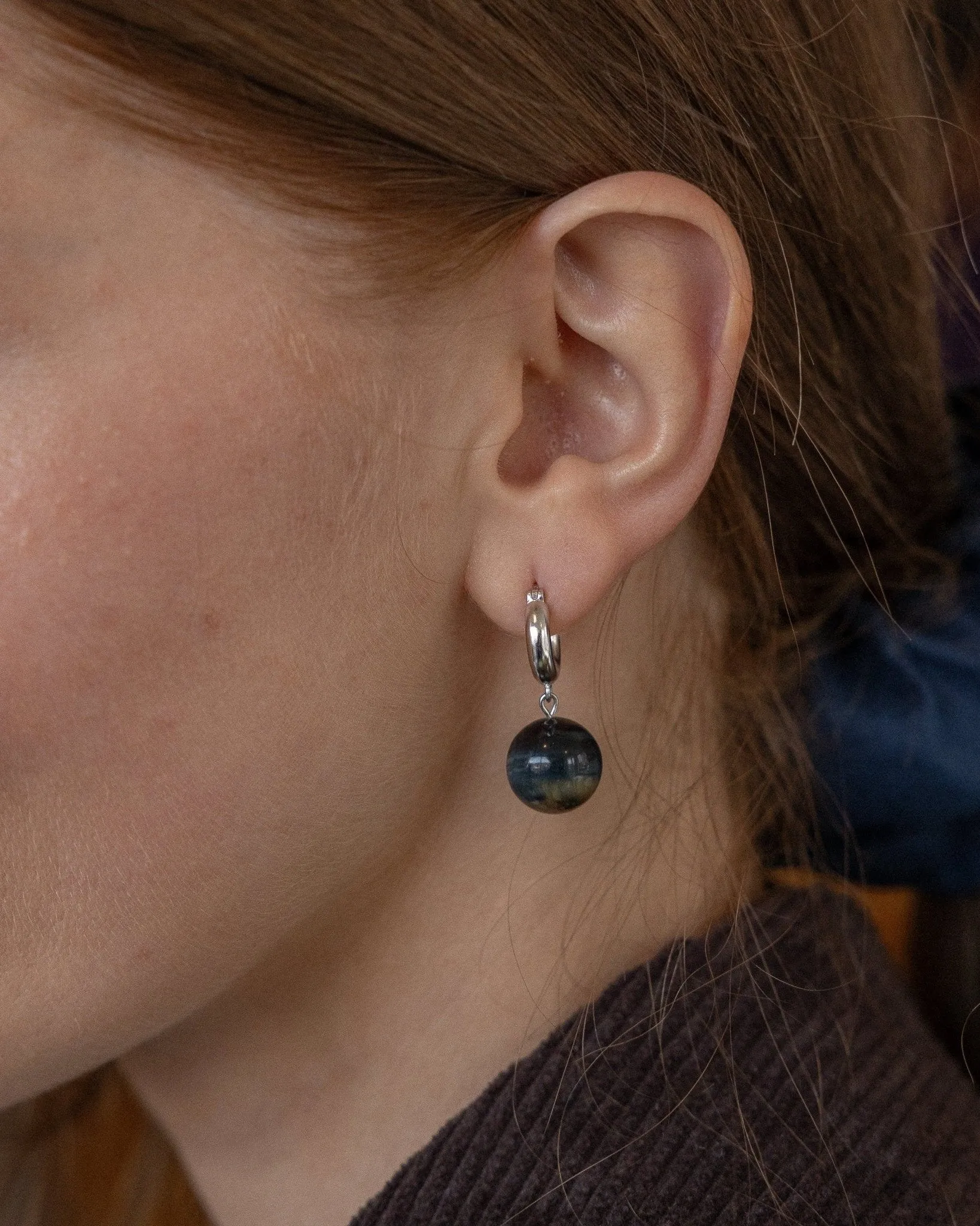 'Le Monde' Tiger's Eye Bead Earrings