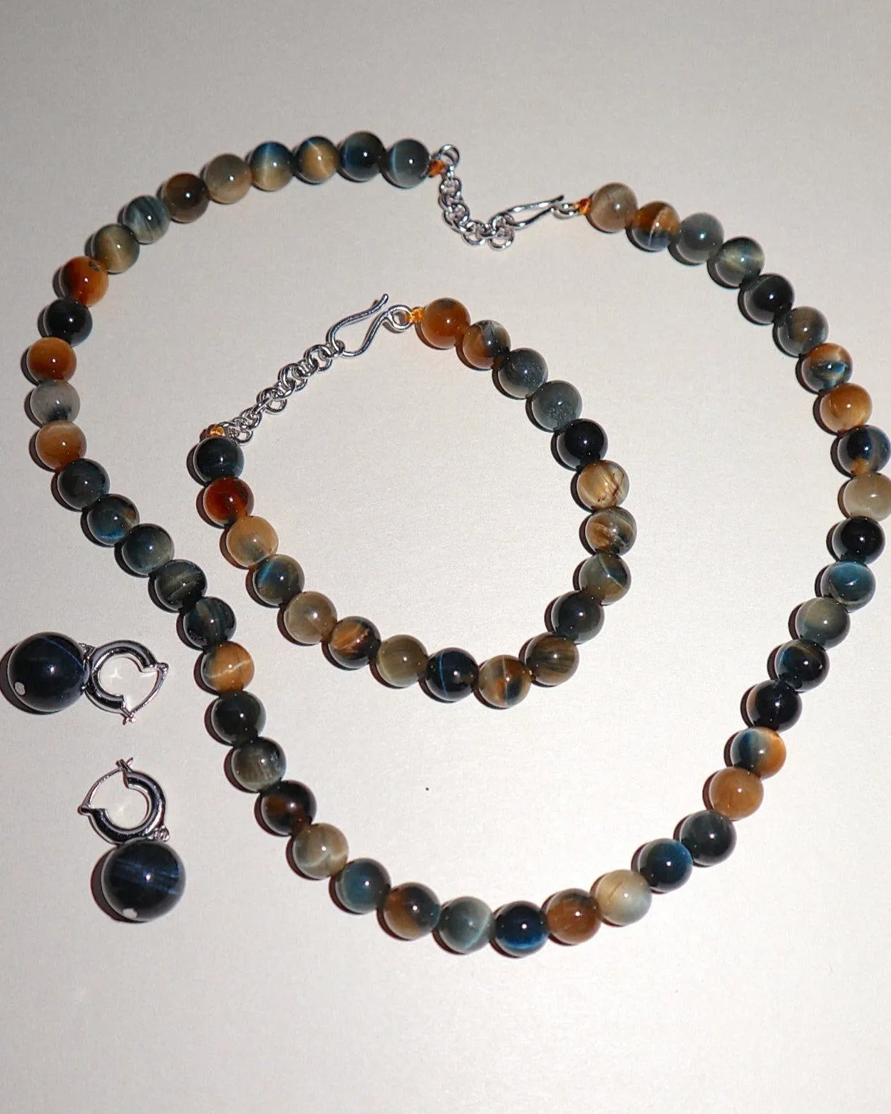 'Le Monde' Tiger's Eye Bead Earrings