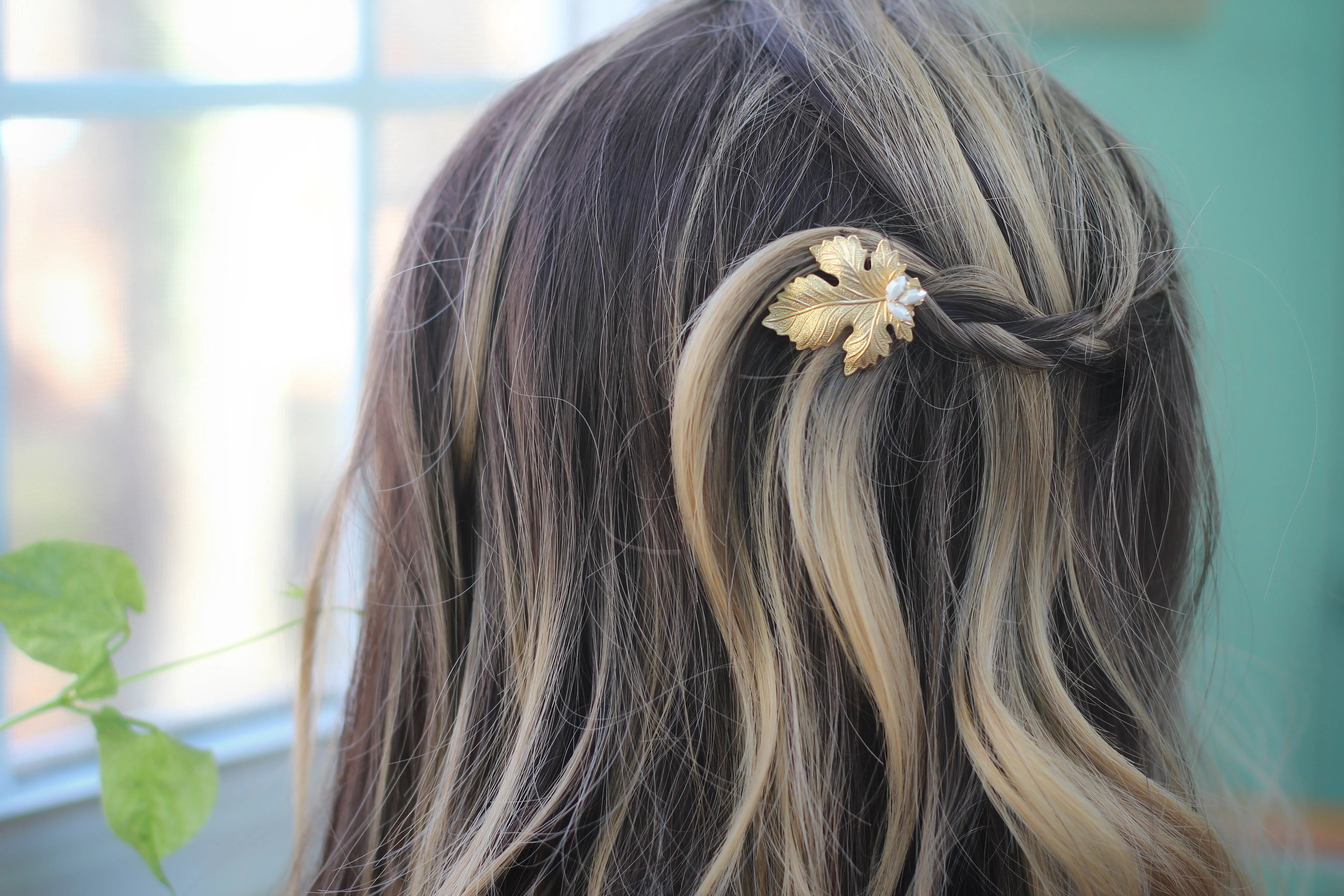 Made to Order * Fig Leaf Pearls Barrette