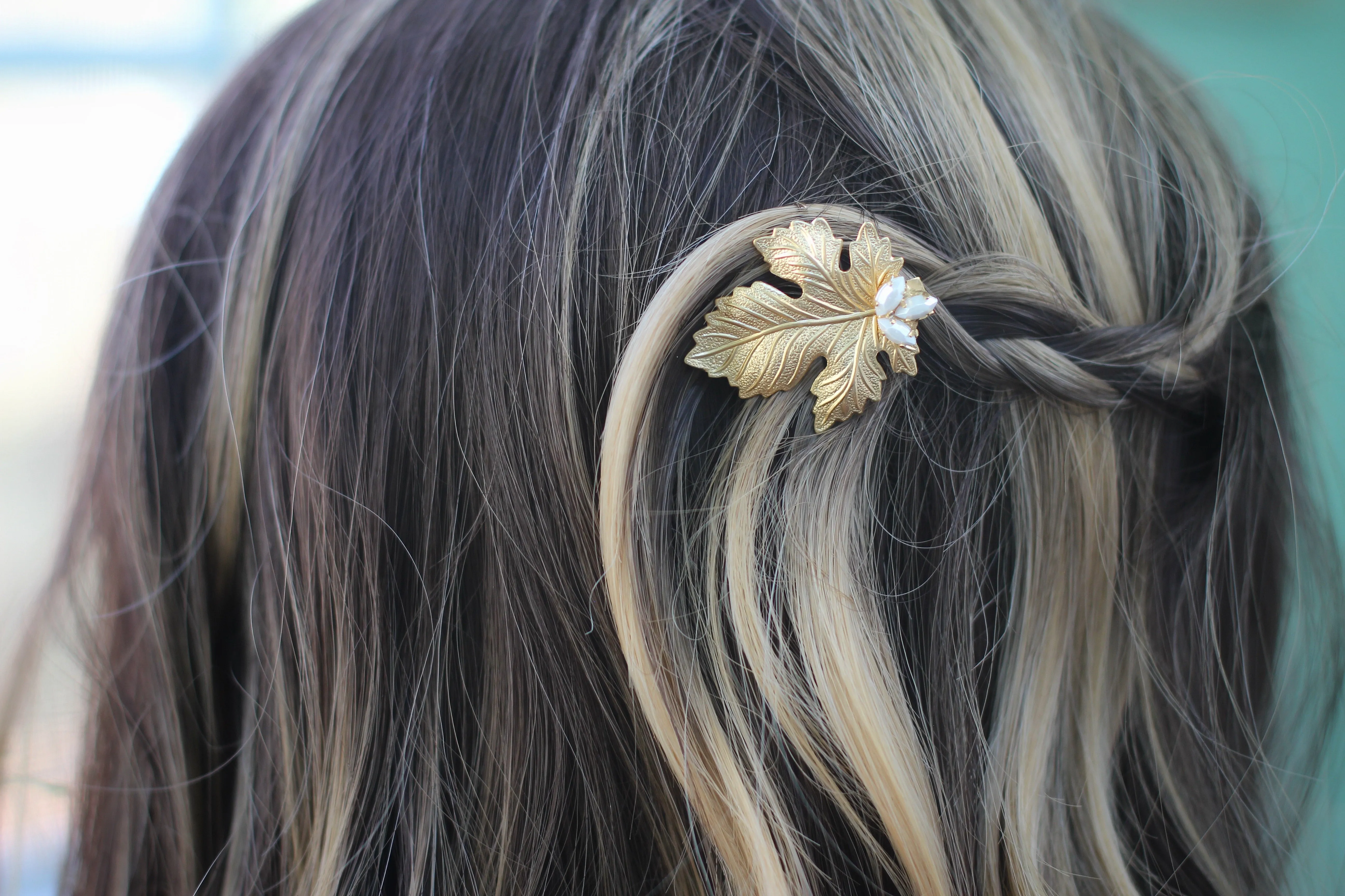 Made to Order * Fig Leaf Pearls Barrette