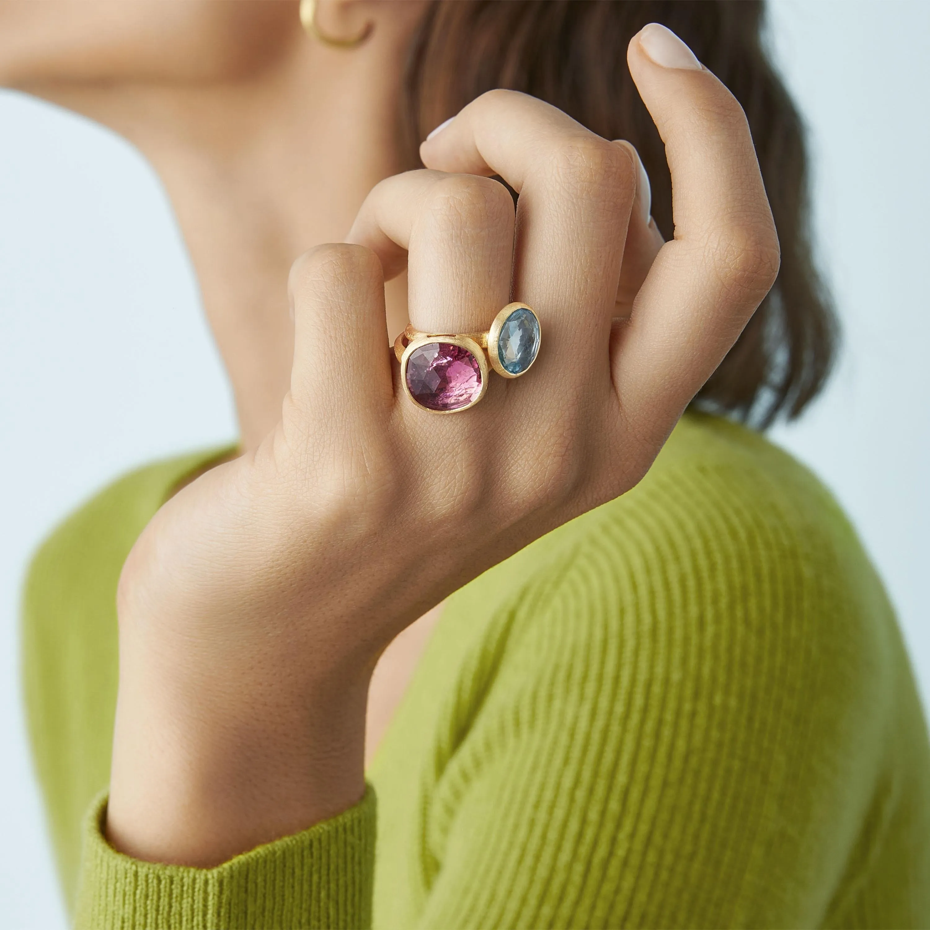 Marco Bicego Jaipur 18ct Yellow Gold Pink Tourmaline Large Ring