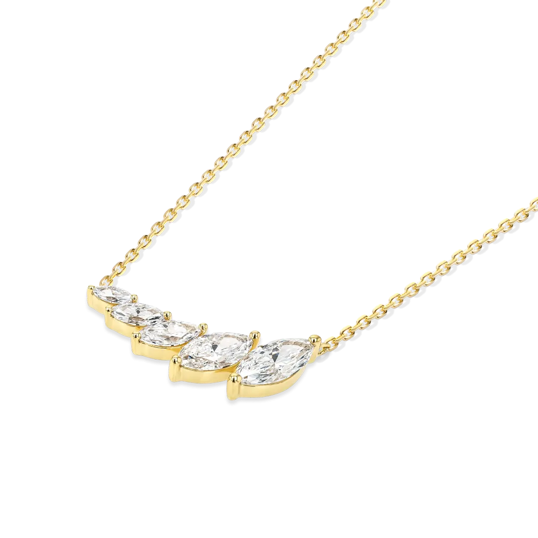 Marquise Diamond Wing Pendant Yellow Gold
