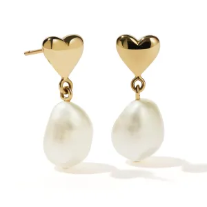 Meadowlark Mini Camille Pearl Drop Earrings - Gold Plated