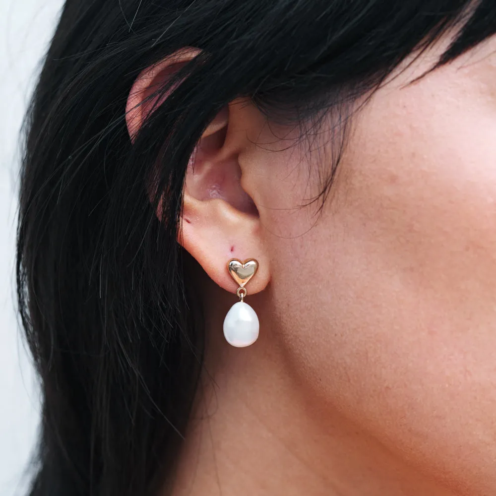 Meadowlark Mini Camille Pearl Drop Earrings - Gold Plated