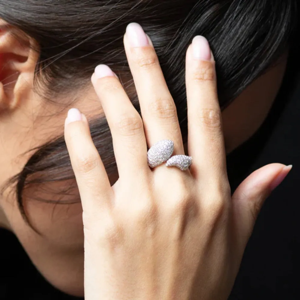 Monica Rich Kosann "Perseverance" Fish Pave White Sapphire Ring