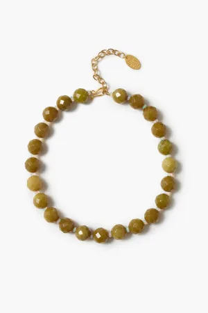 Oona Necklace Olive Jade