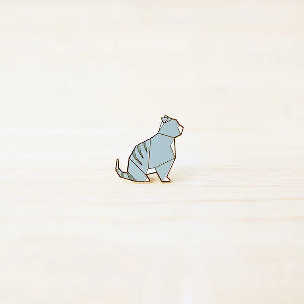 Origami Pin ?C Tabby Cat