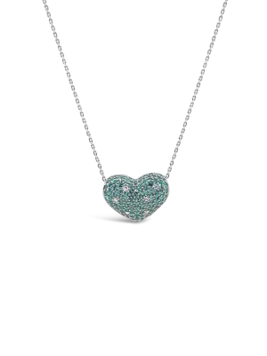 Paraiba & Diamond Heart Pendant