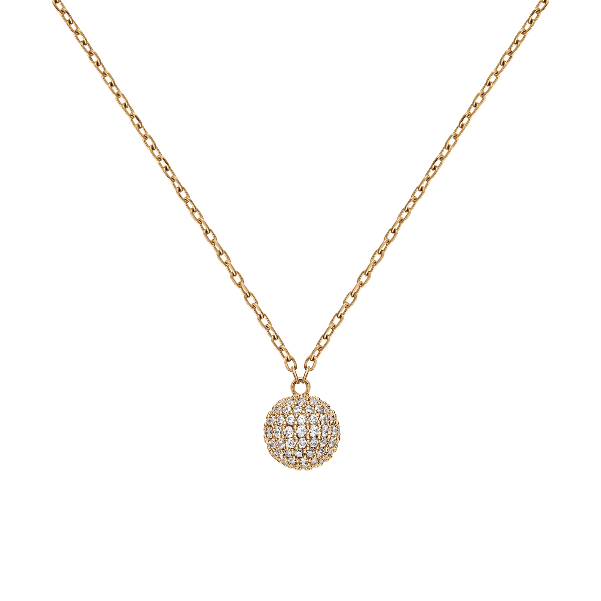 Pav?? Crystal Pendant Necklace Gold