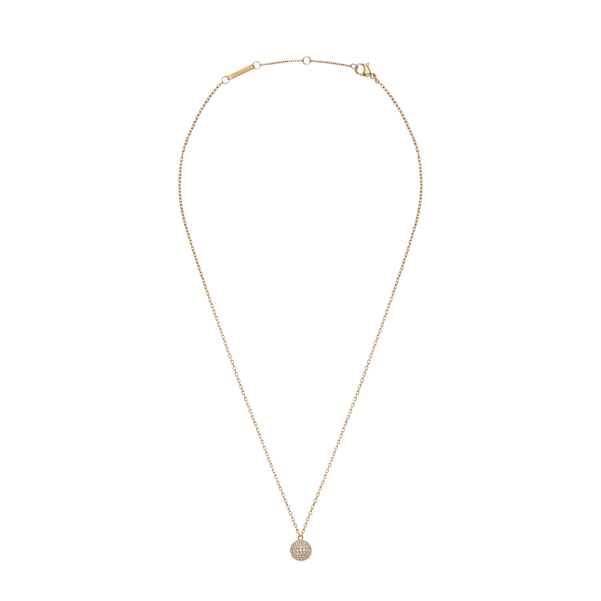 Pav?? Crystal Pendant Necklace Gold