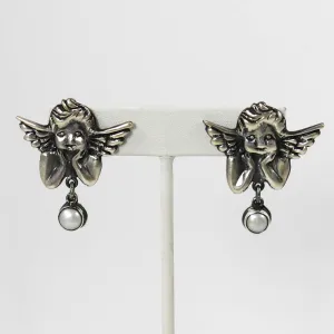 Pearl Angel Earrings