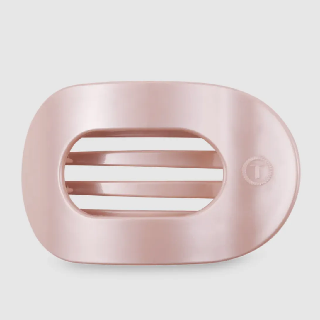 Pearly Pink Flat Round Hair Clip - Medium