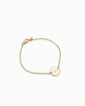 Personalised Plate Bracelet | Solid Yellow Gold