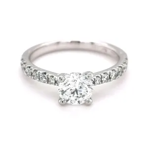Platinum 0.90ct Round Brilliant Cut Diamond Ring