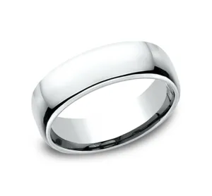 Platinum 6.5mm Euro-Dome Comfort Fit Wedding Band