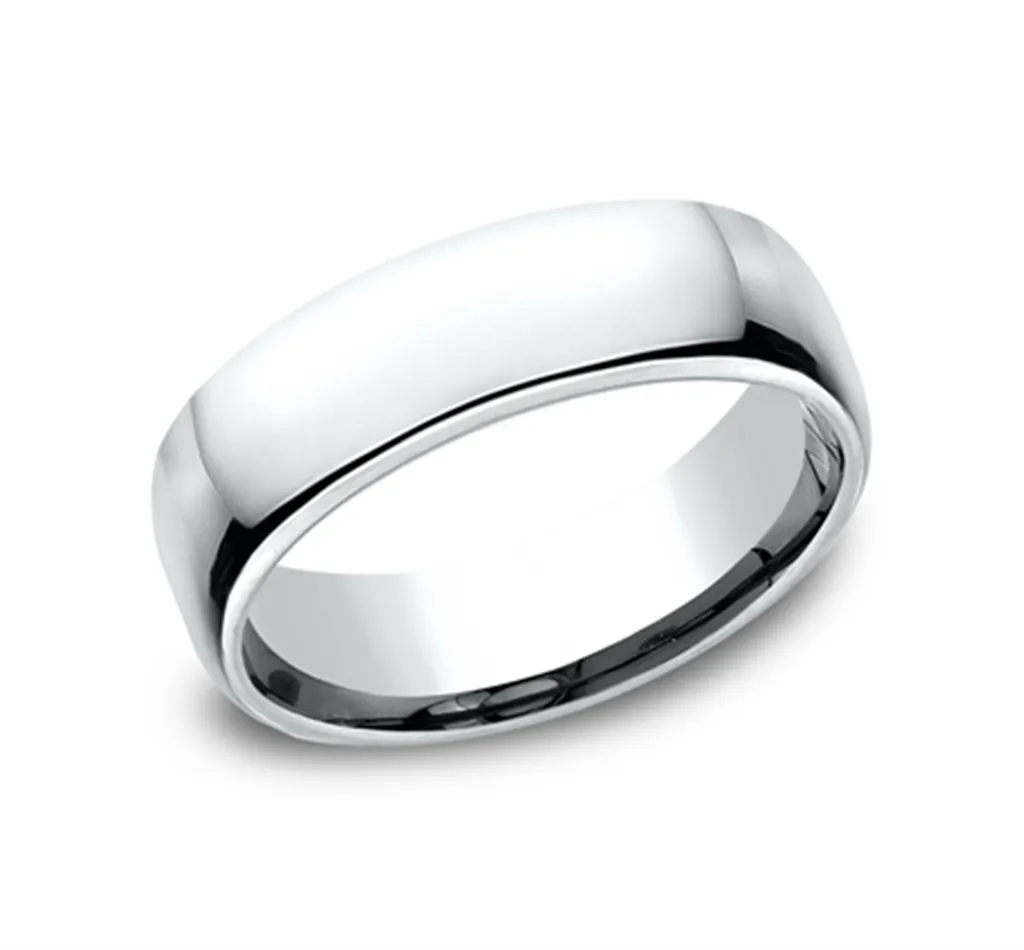 Platinum 6.5mm Euro-Dome Comfort Fit Wedding Band