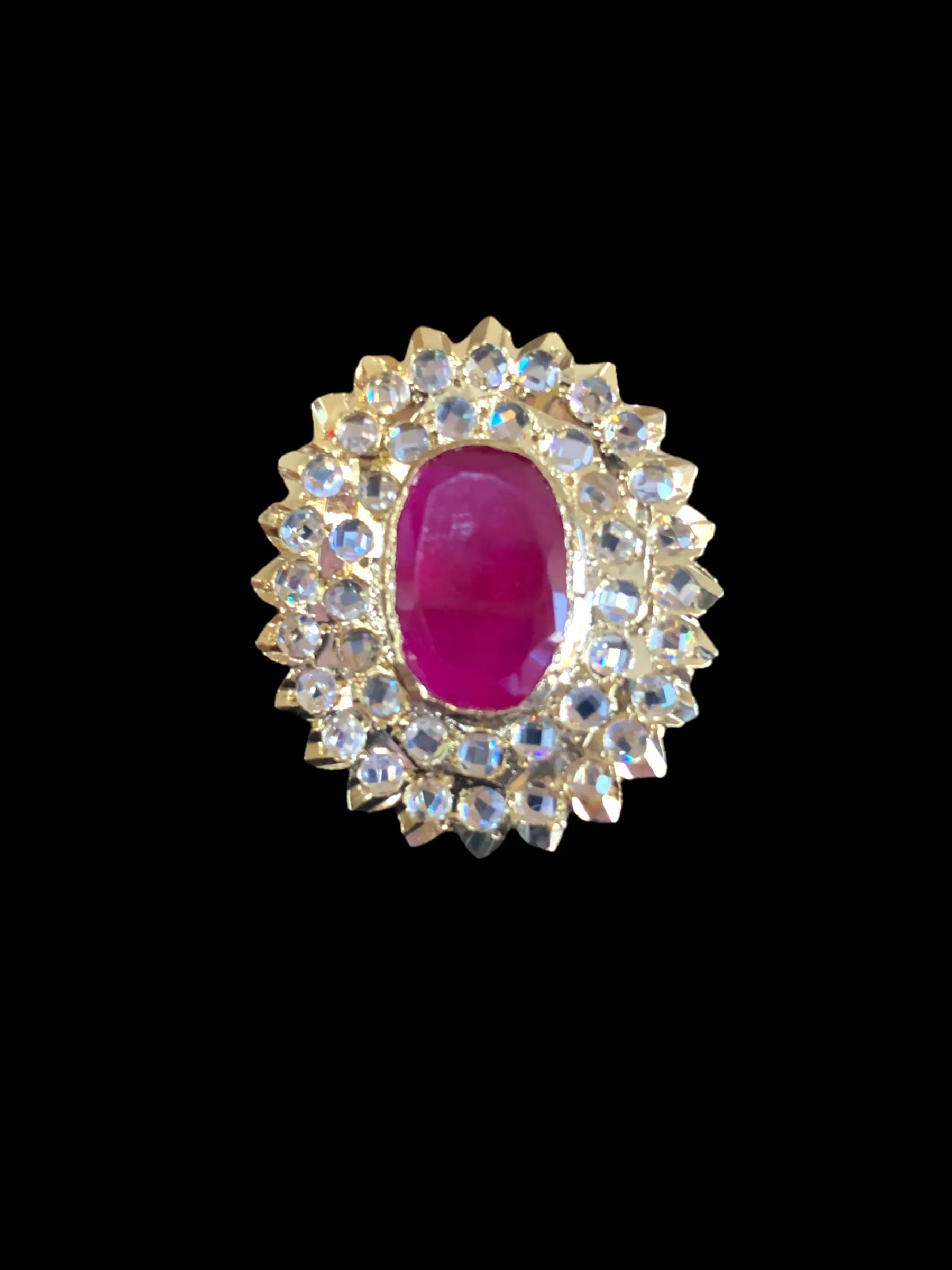 PS419 MEYAM Hyderabadi pendant set in ruby ( READY TO SHIP)