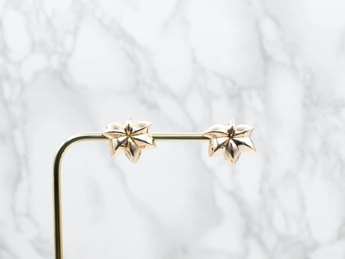 Puffy Leaf Stud Earrings