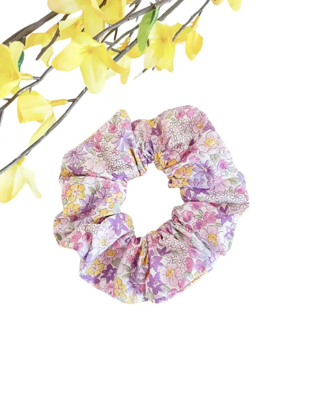 Purple Floral Scrunchie