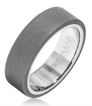 Raw Tungsten Matte High Shine 7mm Wedding Band