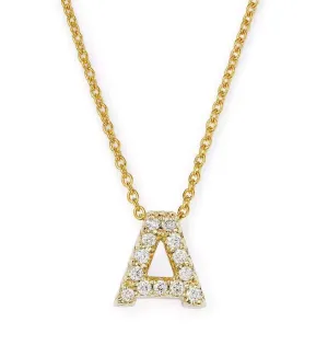 Roberto Coin TIny Treasure Love Letter &#34;A&#34; Diamond Necklace