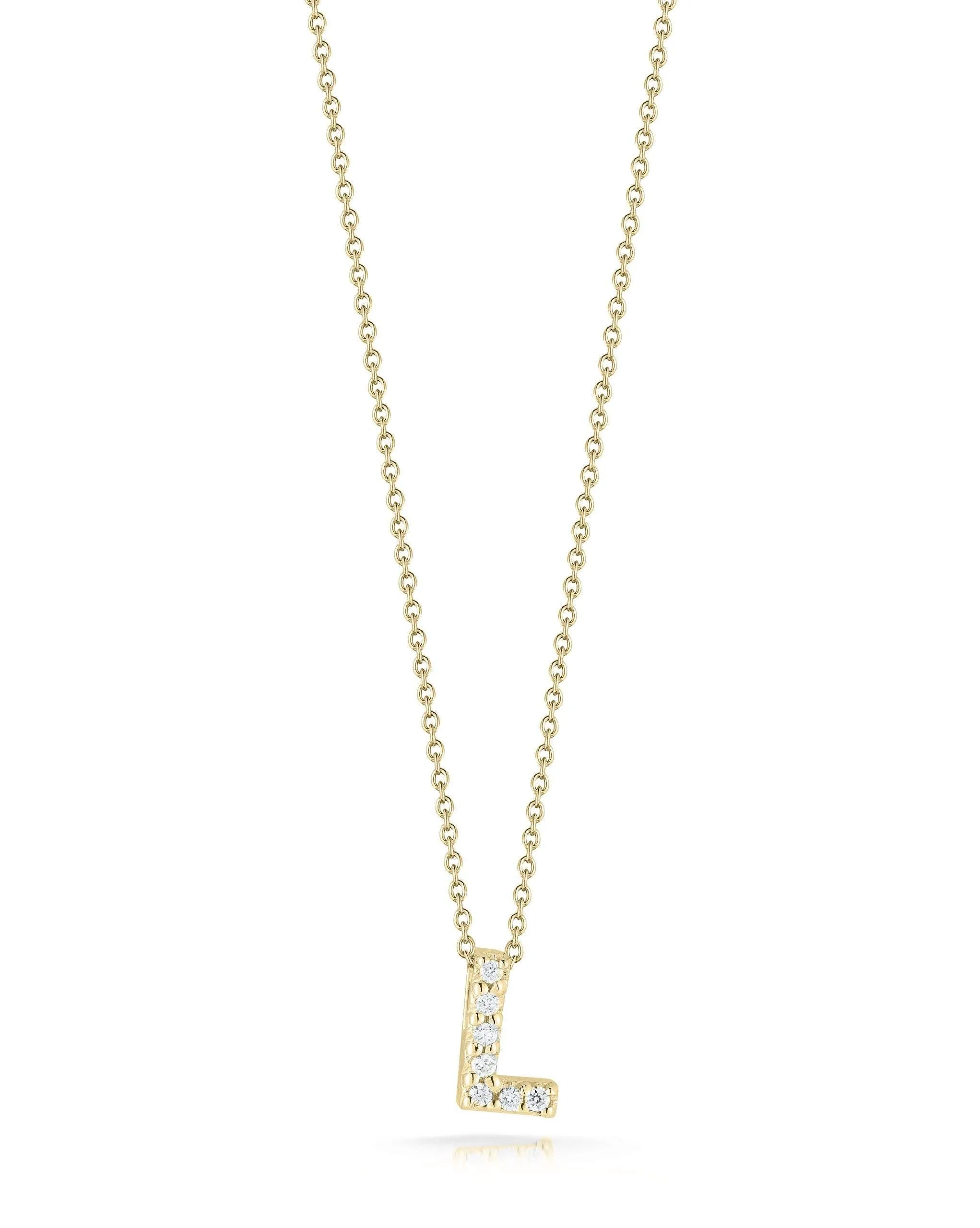 Roberto Coin Tiny Treasure Love Letter &#34;L&#34; Diamond Necklace