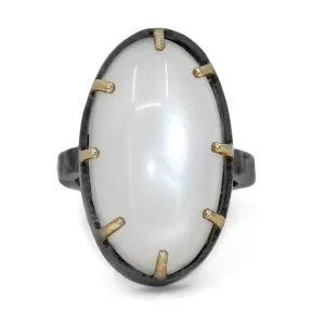 Robindira Unsworth White Moonstone Oval One of a Kind Ring