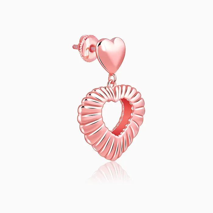 Rose Gold Blush Heart Earrings