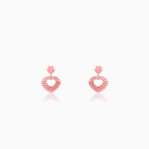 Rose Gold Blush Heart Earrings