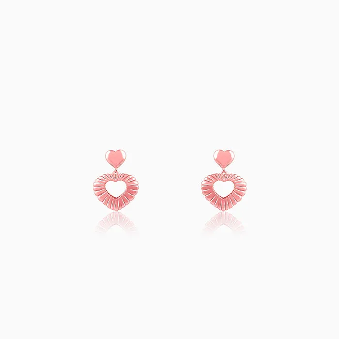 Rose Gold Blush Heart Earrings