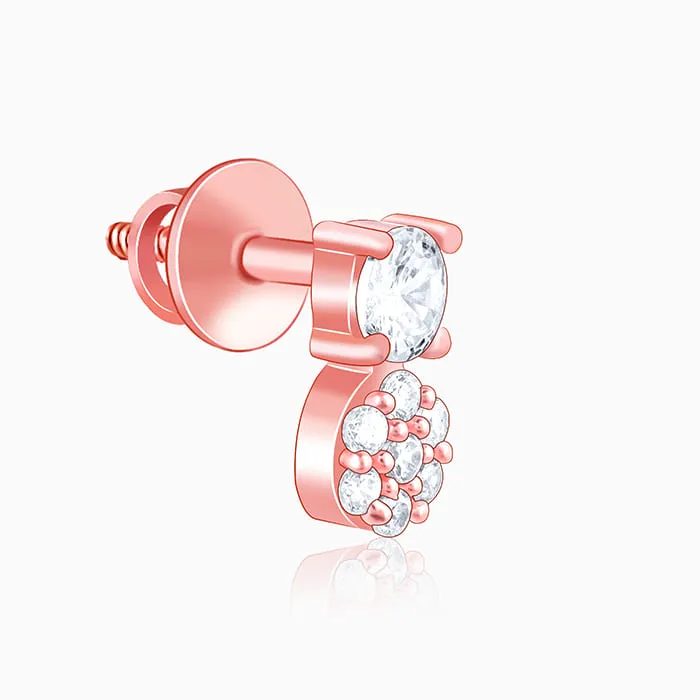 Rose Gold Zirconia Elegance Earrings