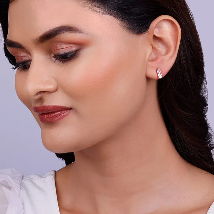 Rose Gold Zirconia Elegance Earrings